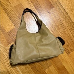 90s Tan Leather Tote Bag